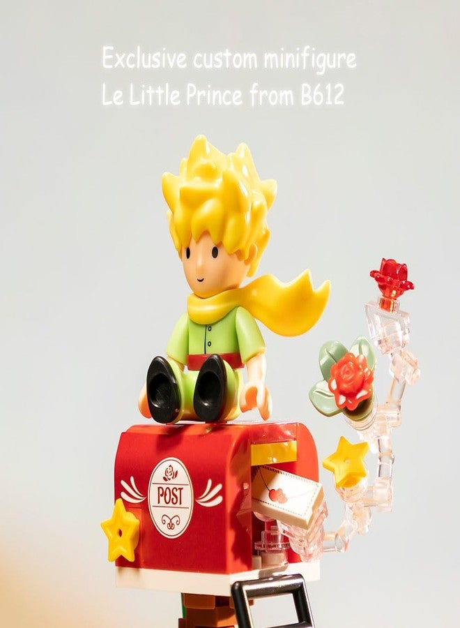 PANTASY Le Petit Prince Rose Mailbox Building Block Set, Creative DIY Flower Display with Rotating Globe Dome, Collectible Model Kit for Adults and Kids, Gift Idea for Le Petit Prince Fans - Image 3
